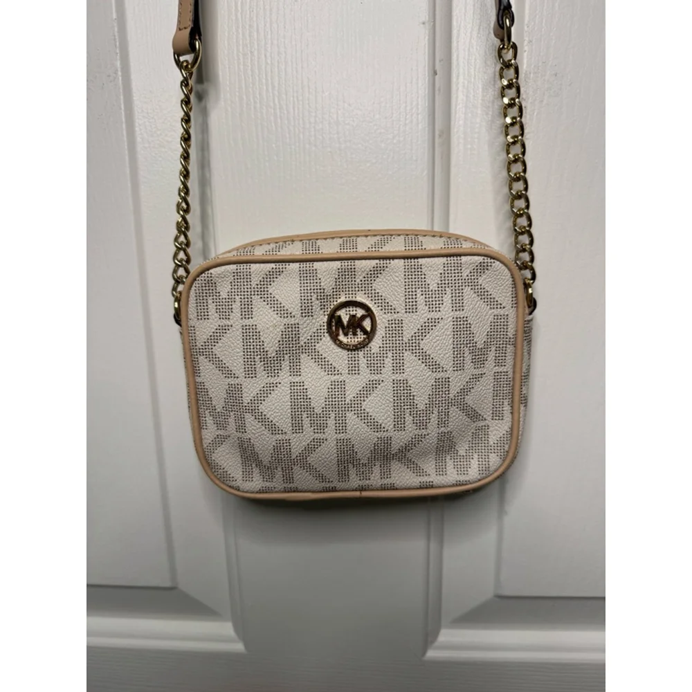 Women's Michael Kors Crossbody Bag Small White Beige